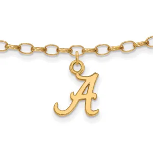 Sterling Silver Gold-plated University of Alabama 9 inch Anklet