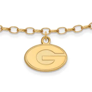 Sterling Silver Gold-plated University of Georgia Letter G 9-inch Anklet