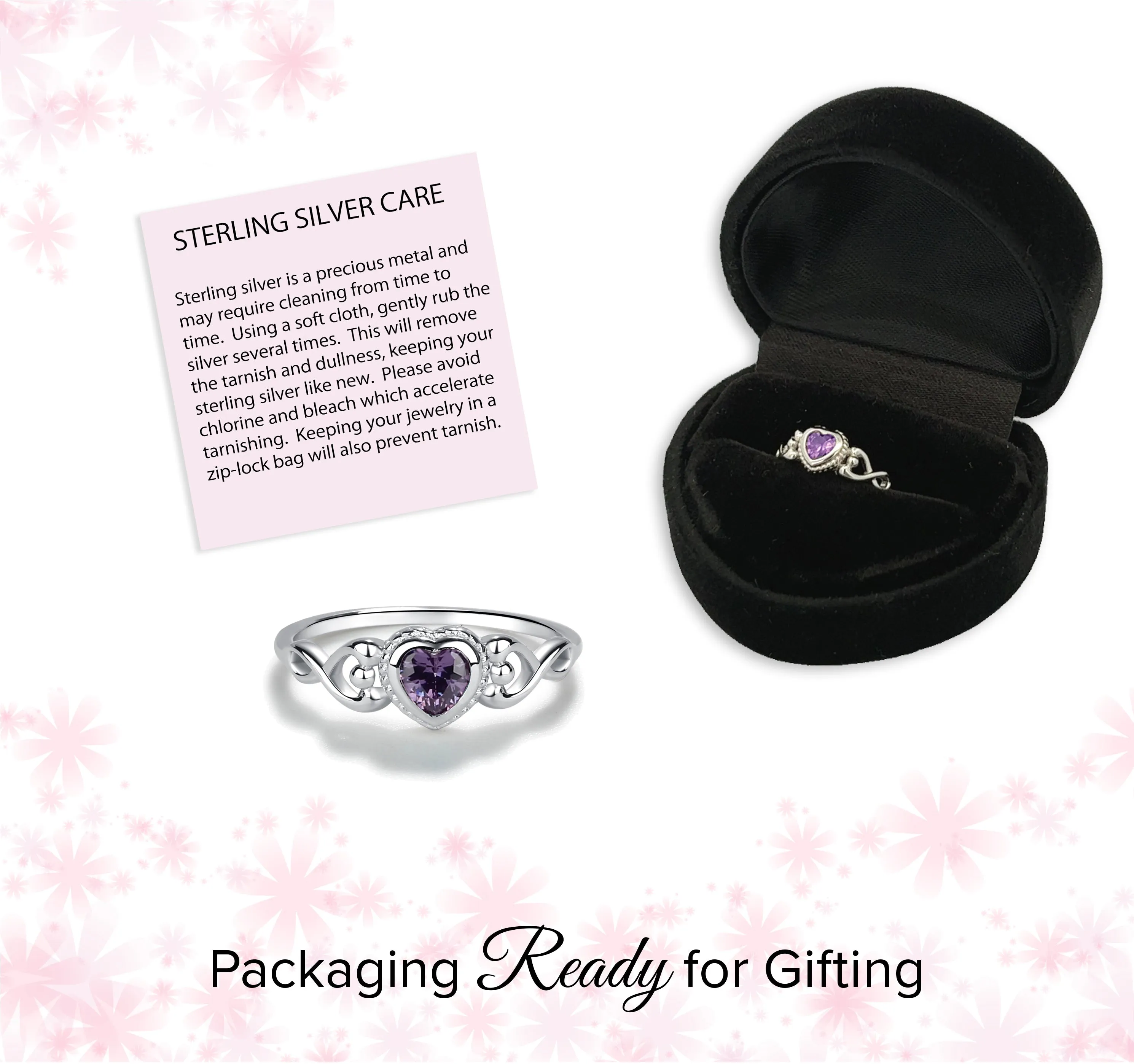 Sterling Silver Heart Baby Ring for Kids