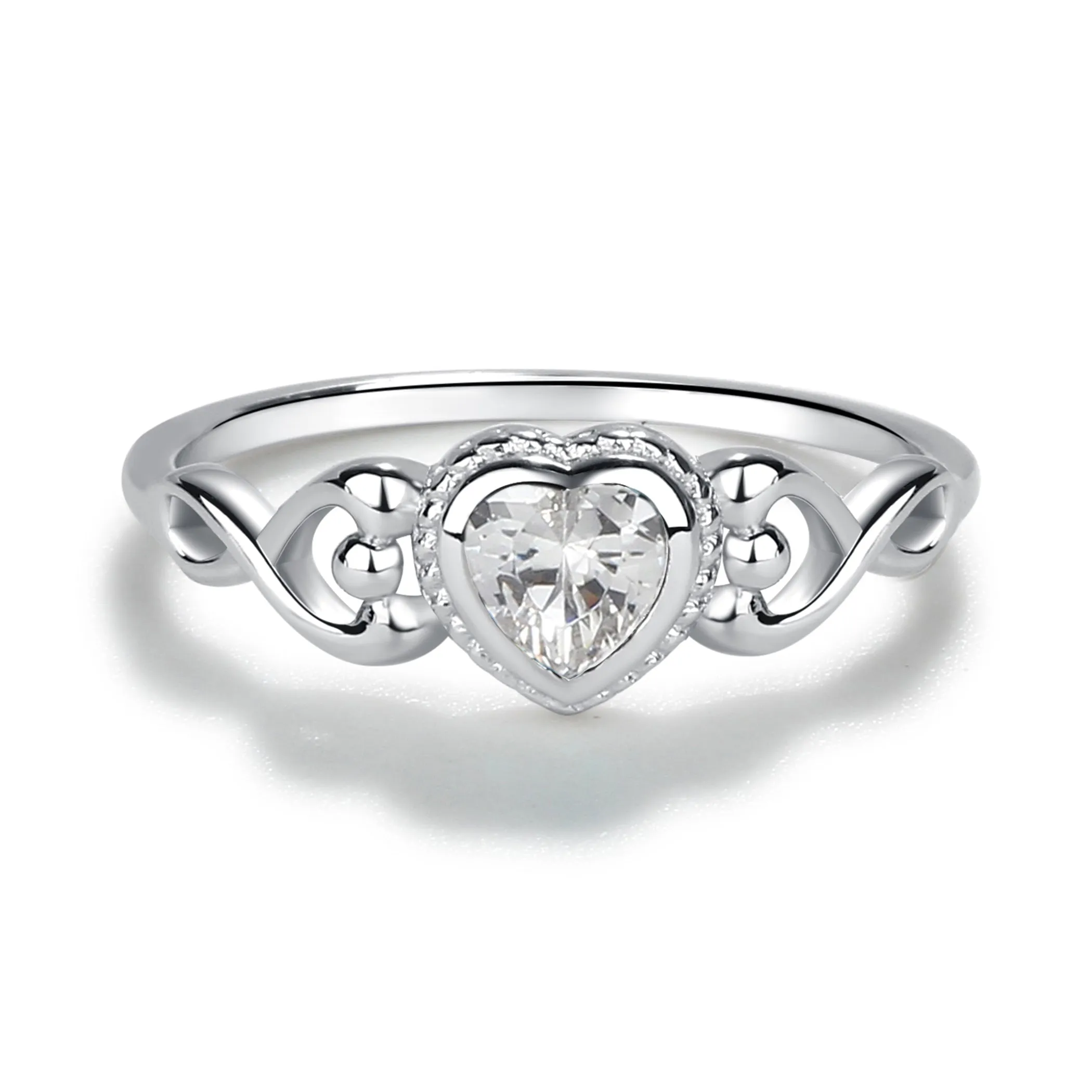 Sterling Silver Heart Birthstone Baby Ring for Kids