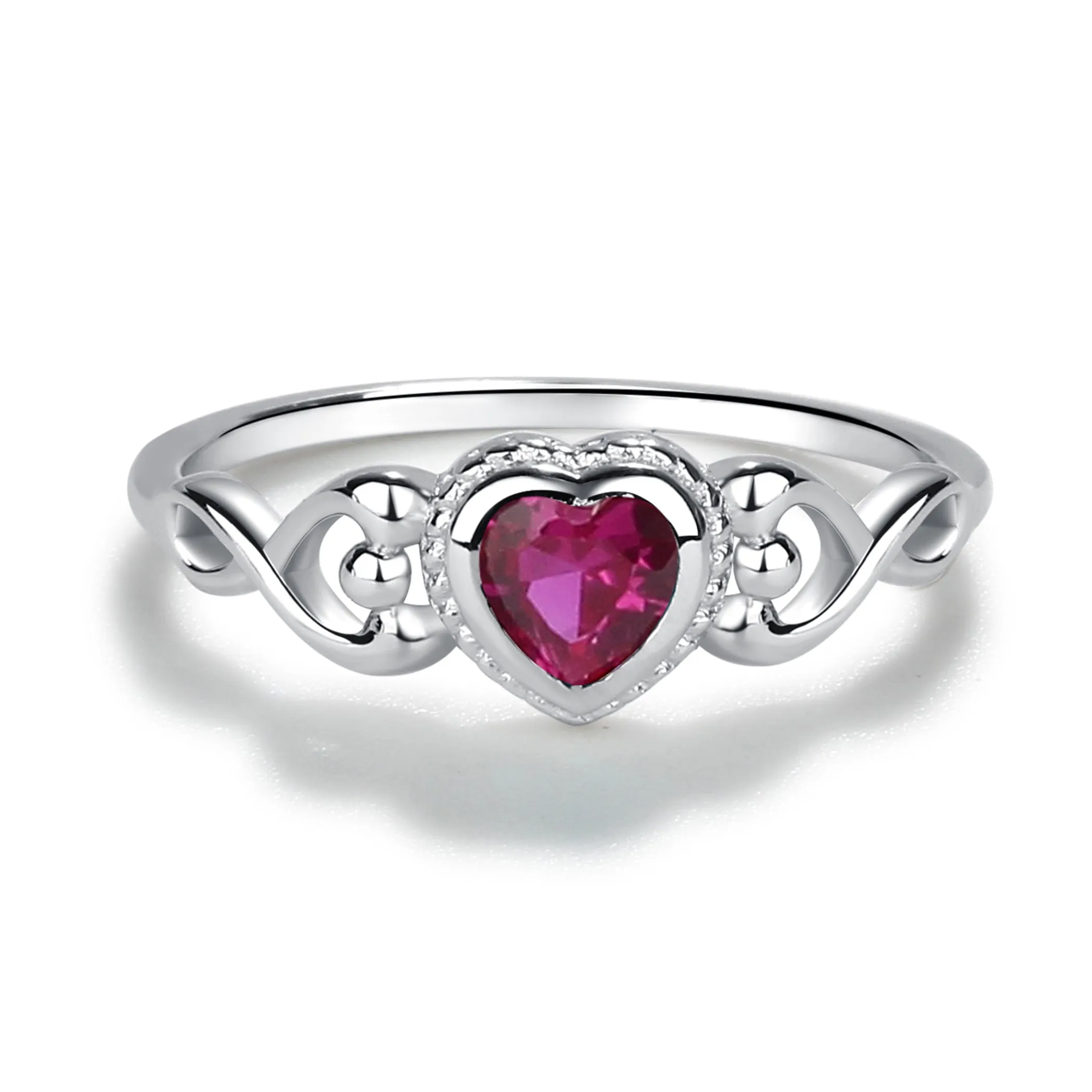 Sterling Silver Heart Birthstone Baby Ring for Kids