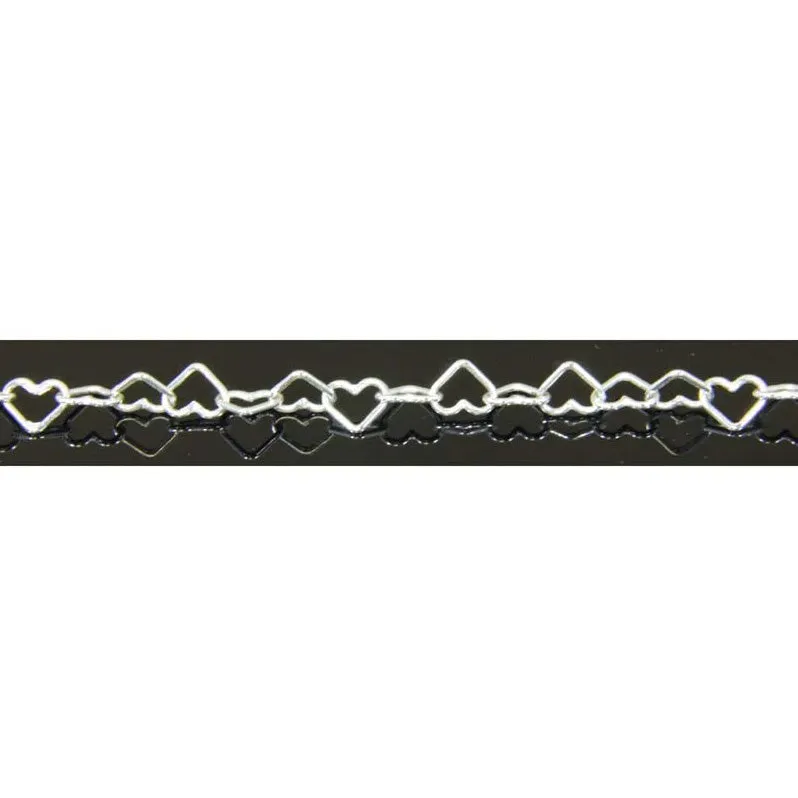 Sterling Silver Heart Chain Anklet 10"