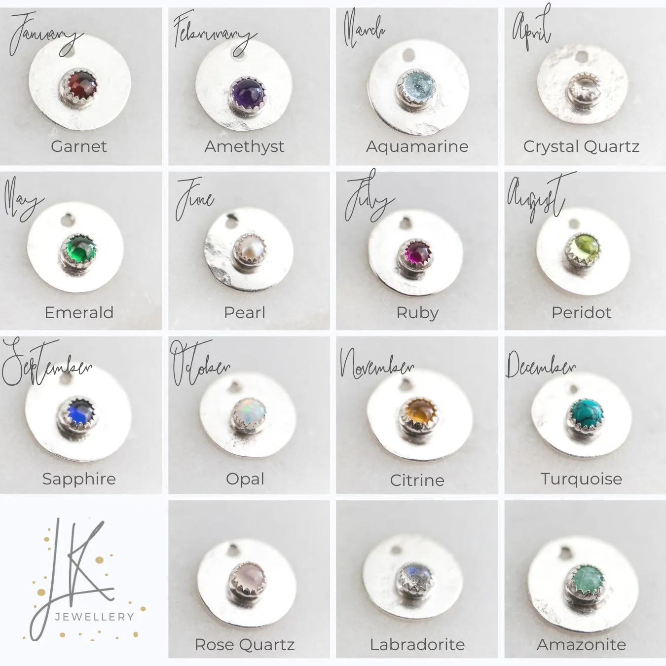 Sterling Silver Large Birthstone Flower Ring
