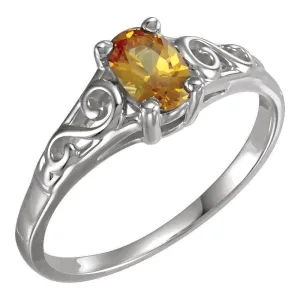 Sterling Silver November Imitation Birthstone Ring , Size 5
