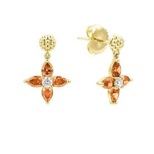 Studio 18K Gold & Orange Diamond Drop Earrings