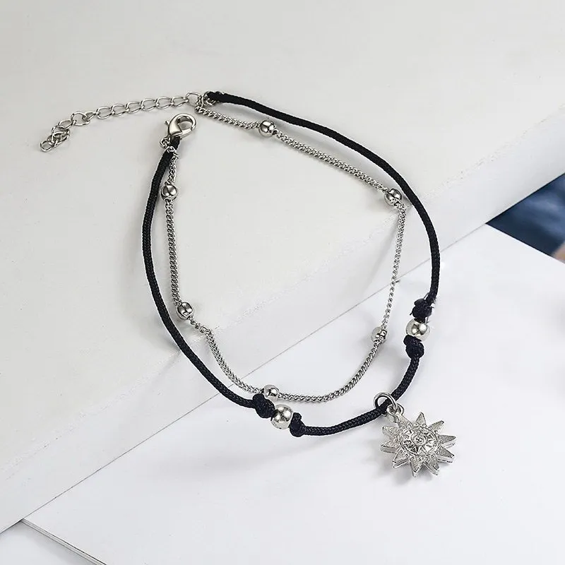 Sun Pendant Anklets Women New Stone Beads Shell Anklet