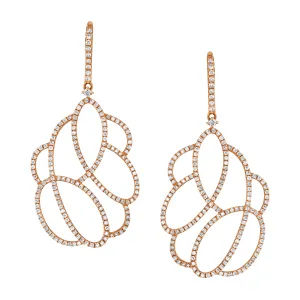 Swirling Diamond Drop Earrings