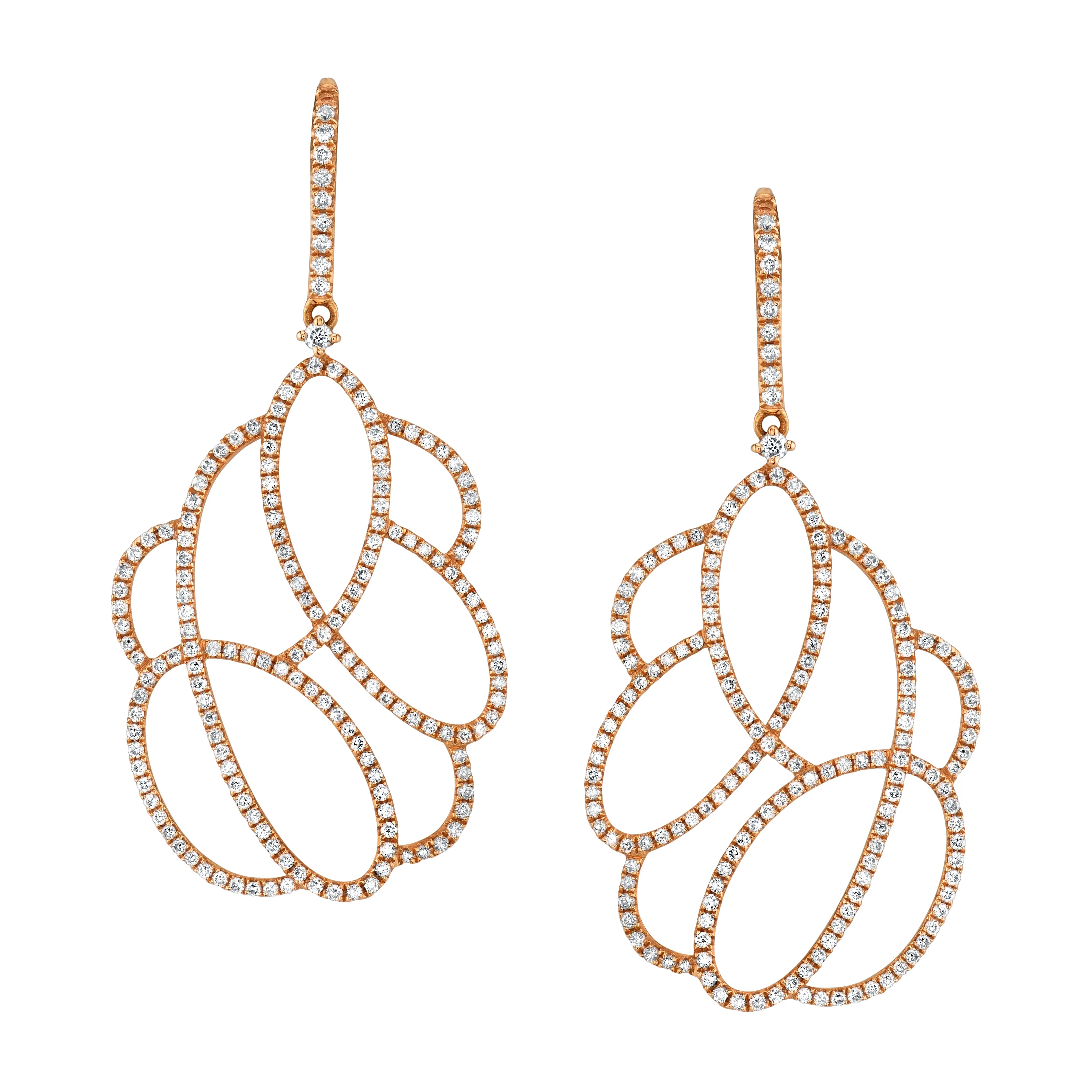 Swirling Diamond Drop Earrings