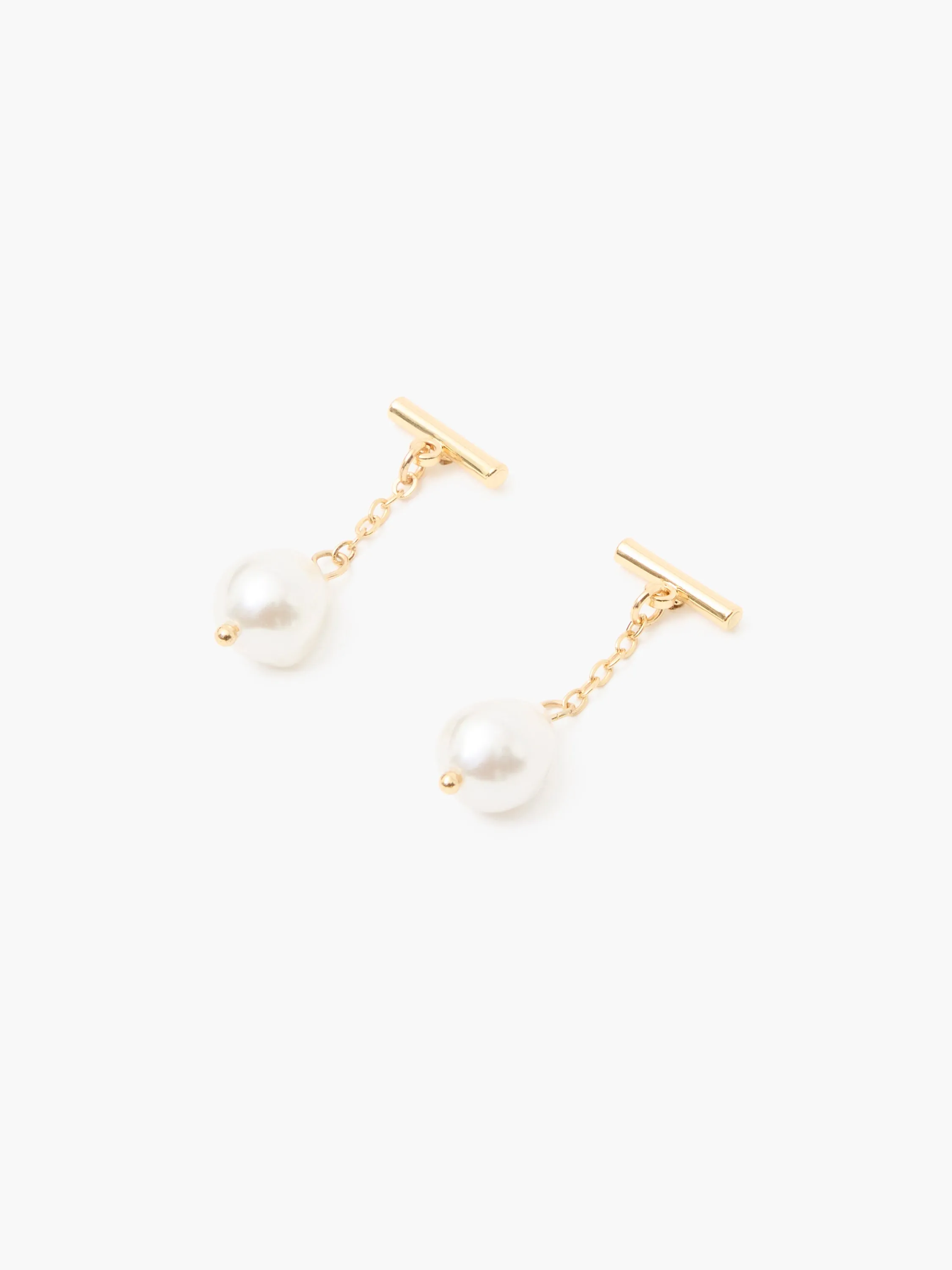 T-Bar Pearl Drop Earrings
