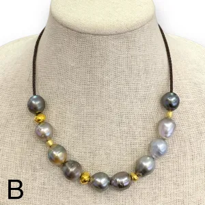 Tahitian Pearls w/ 18K Gold Choker