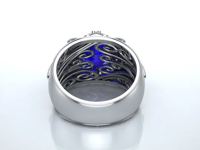 Tanzanite Ring With Diamond and Tsavorite Garnets