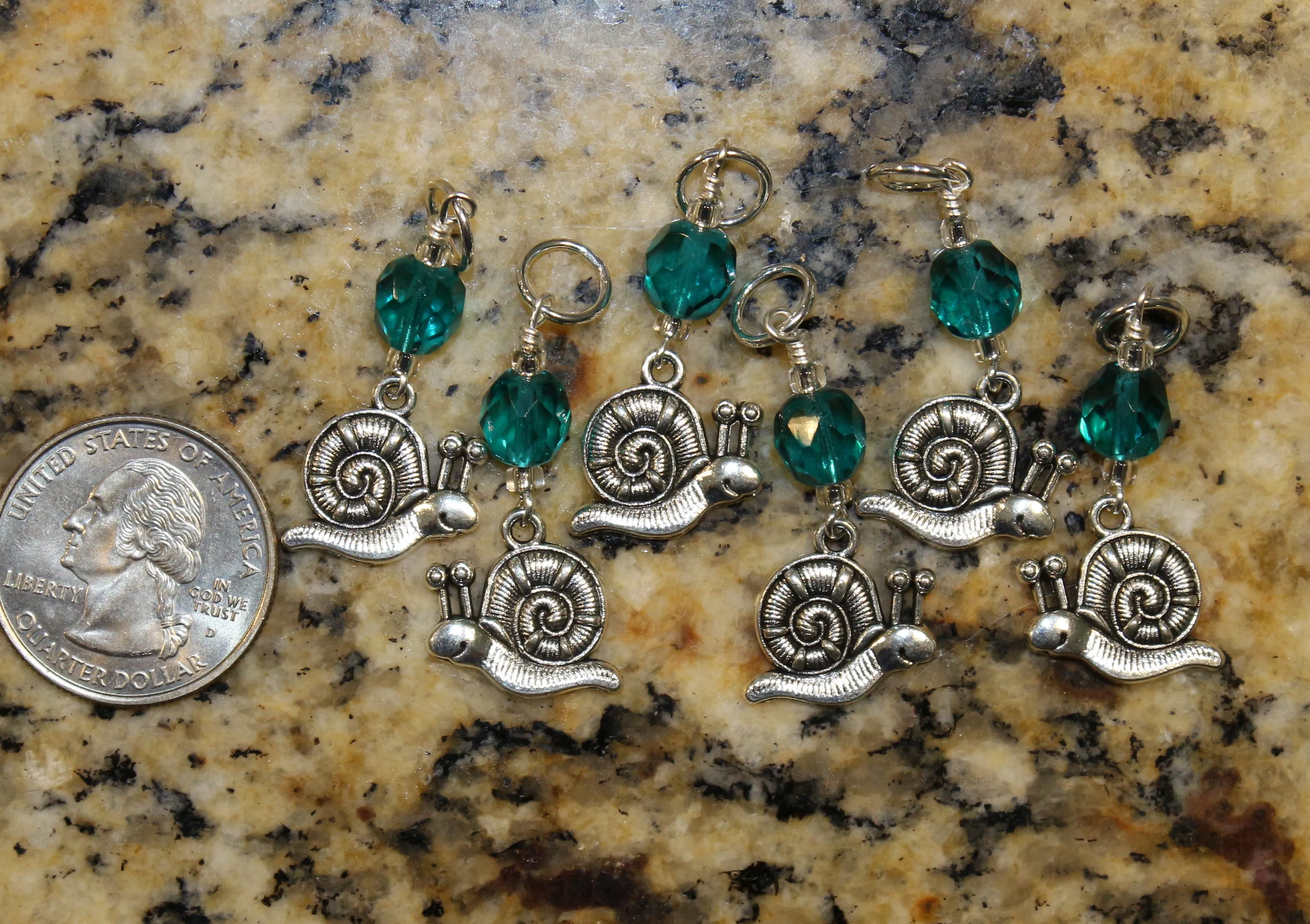 Teal Snail Stitch Marker Set