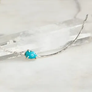 The Asymmetrical Turquoise   Diamond Necklace | Sterling Silver
