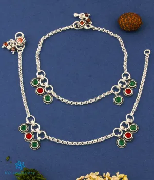 The Firoza Silver Anklets