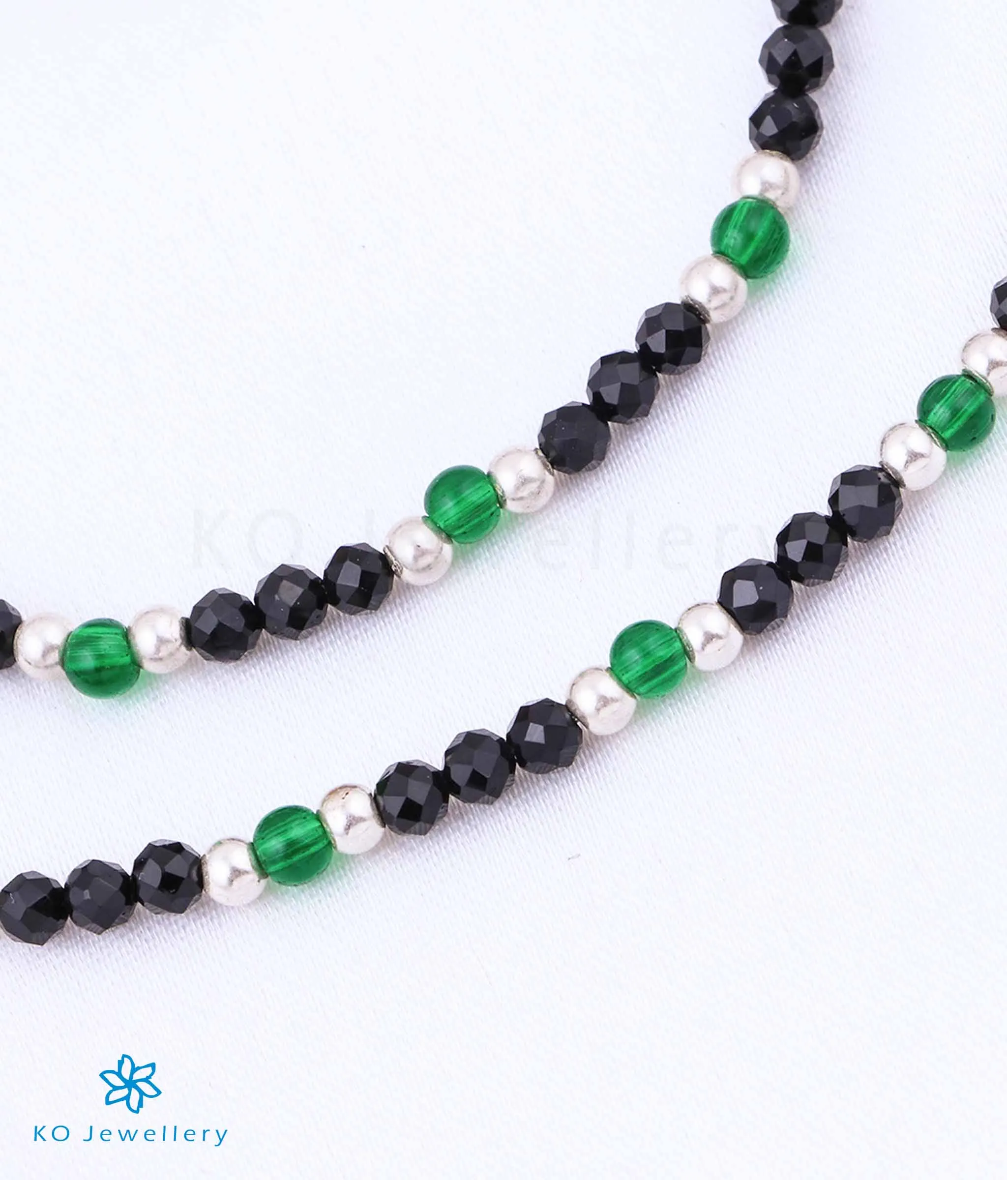 The Harini Silver Baby/Kids Nazariya Anklets  (7 inches)