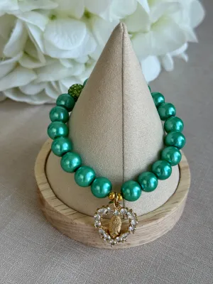 The Pearl  Virgin Mary Pendant Bracelet