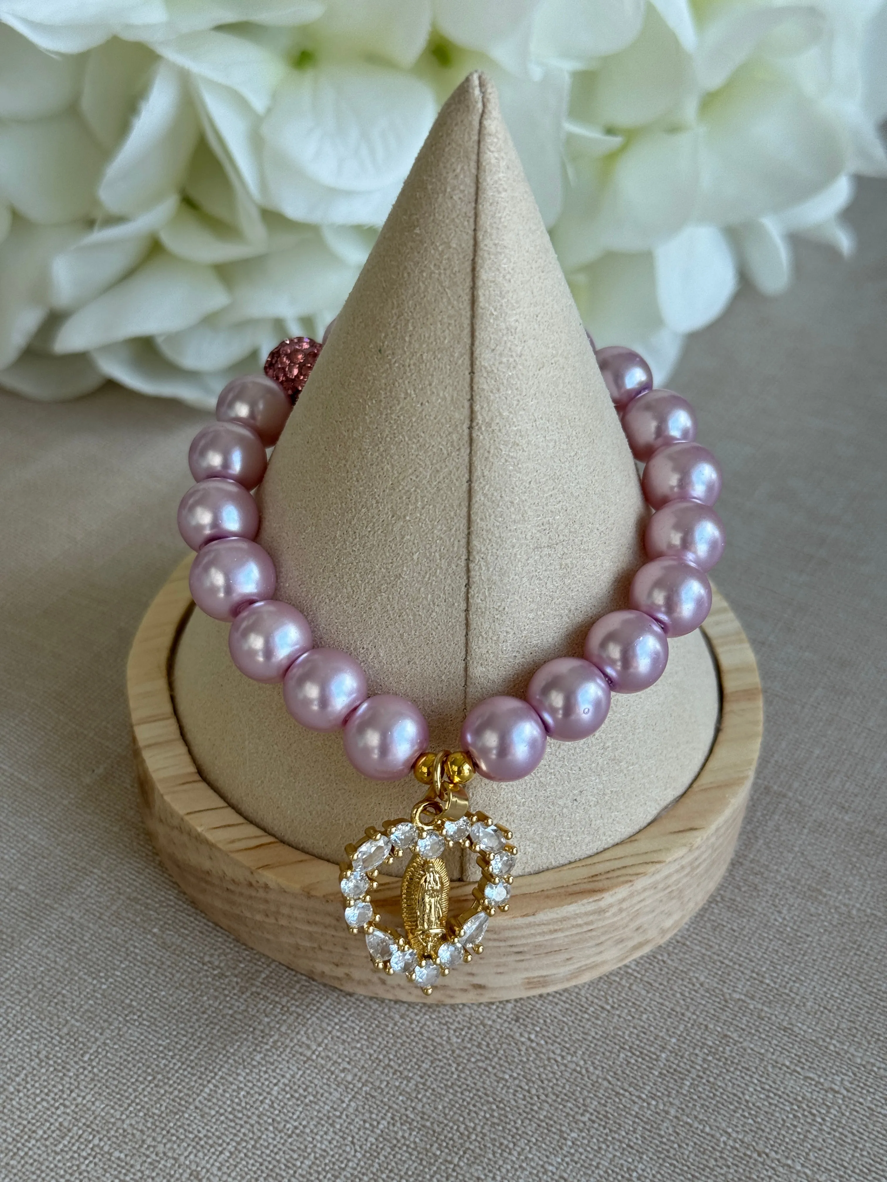 The Pearl  Virgin Mary Pendant Bracelet