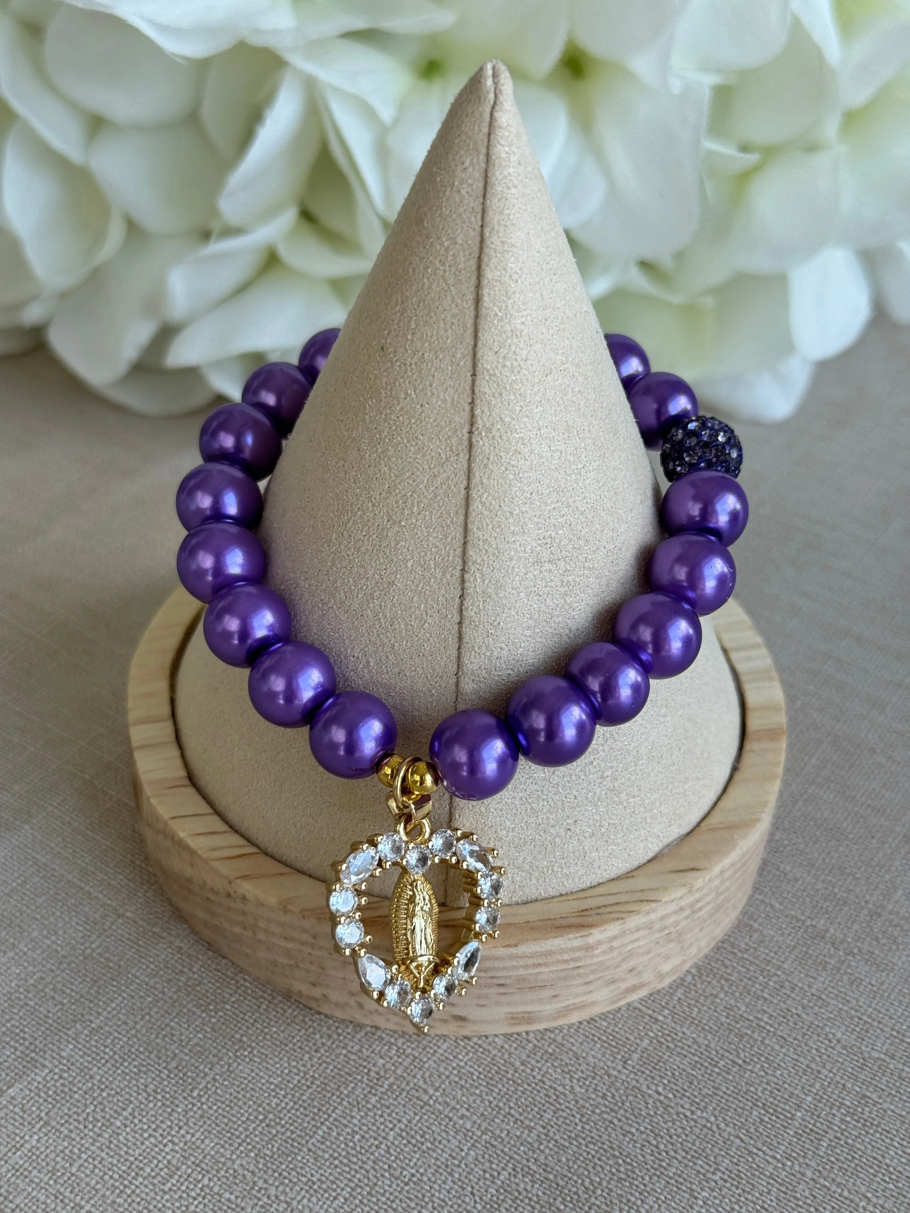 The Pearl  Virgin Mary Pendant Bracelet