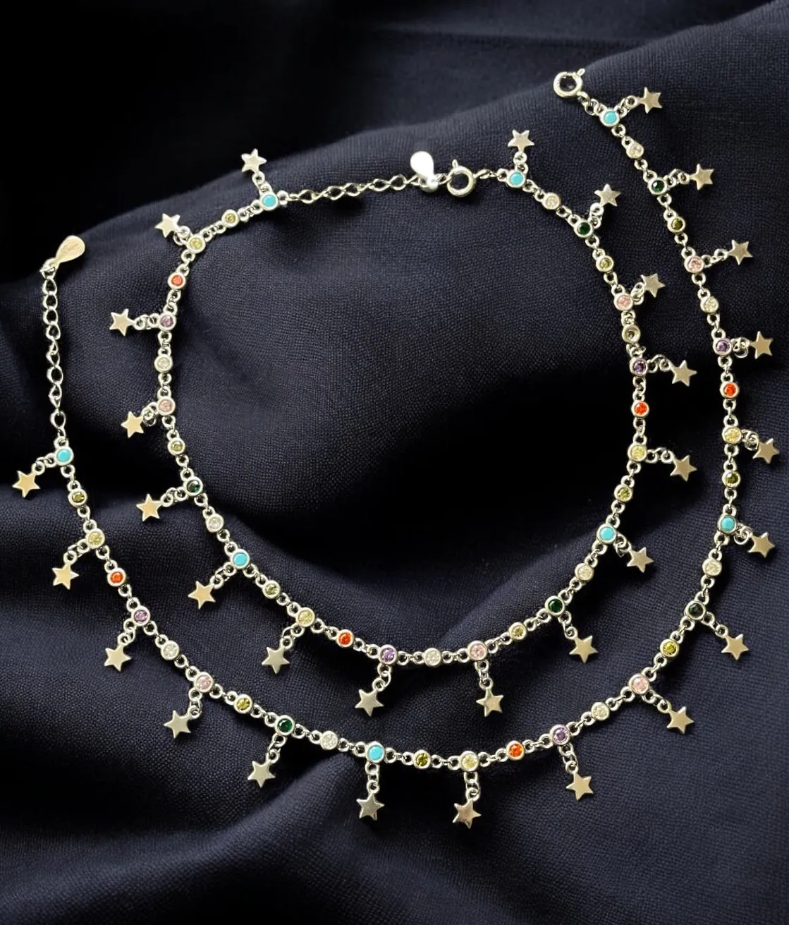 The Wishing Stars Silver Anklets