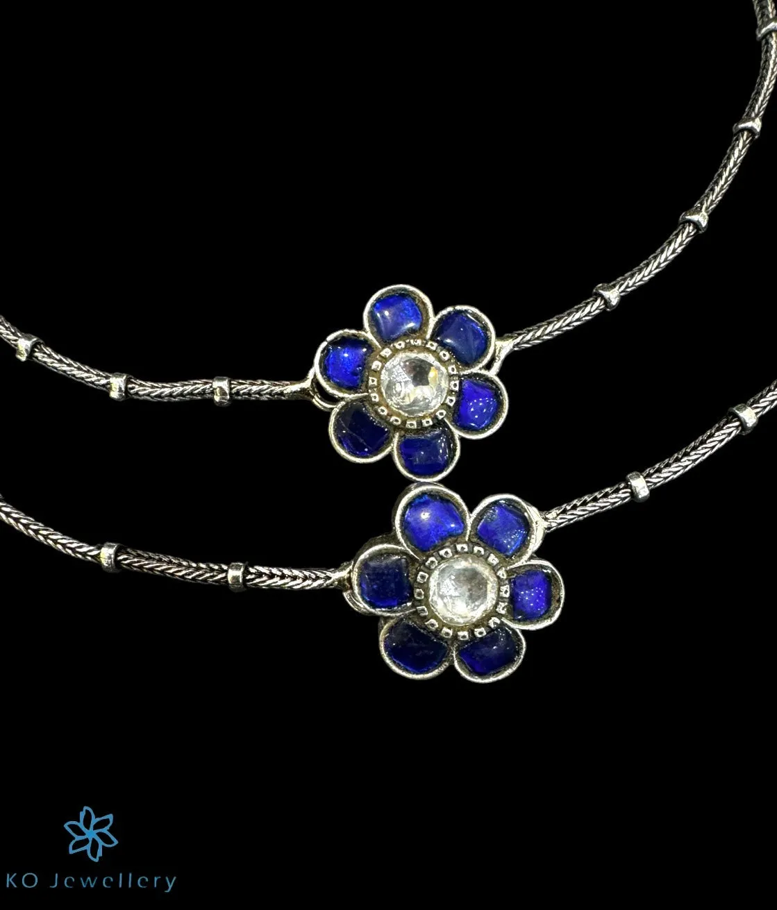 The Yavanika Silver Kundan Anklet