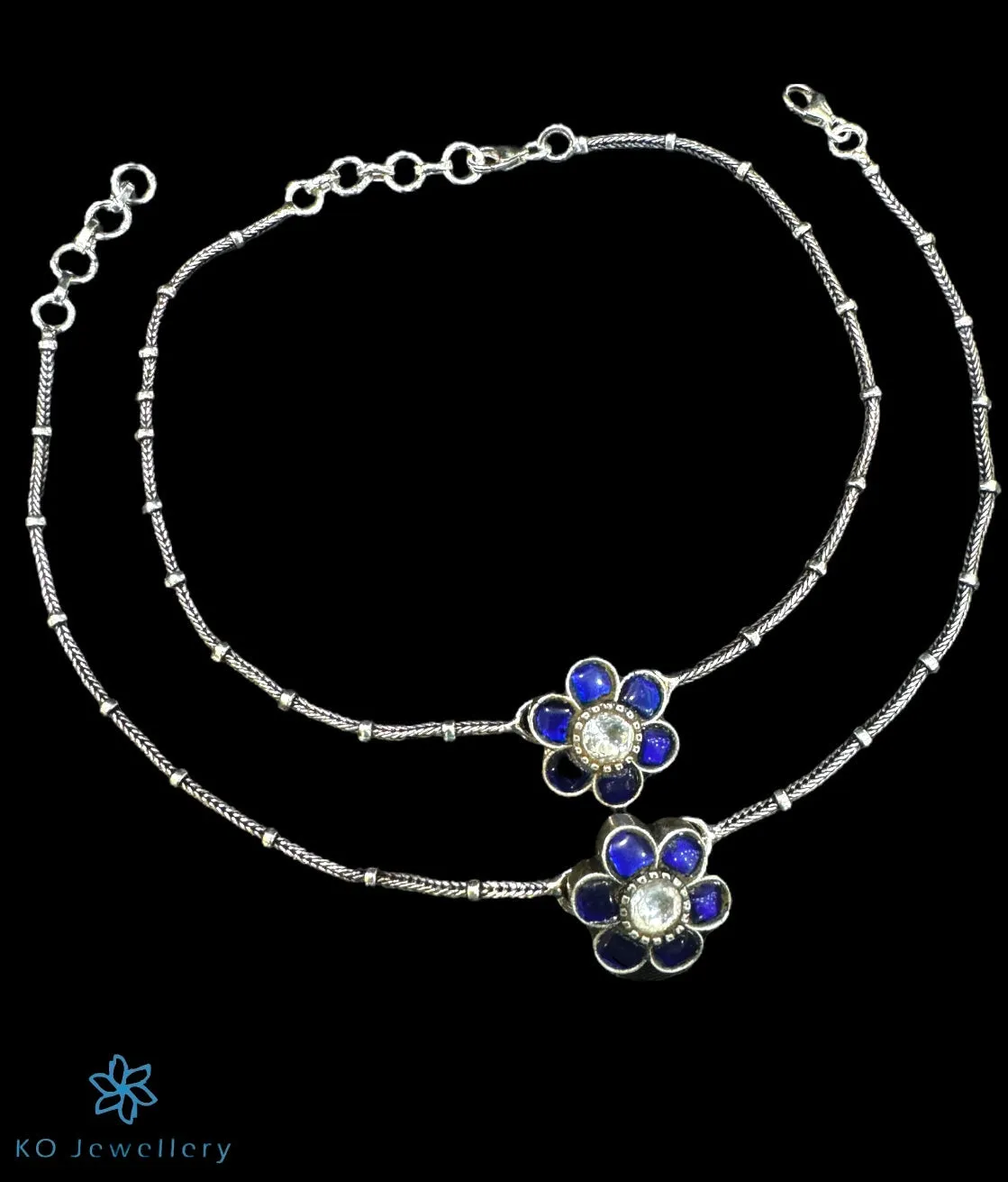 The Yavanika Silver Kundan Anklet