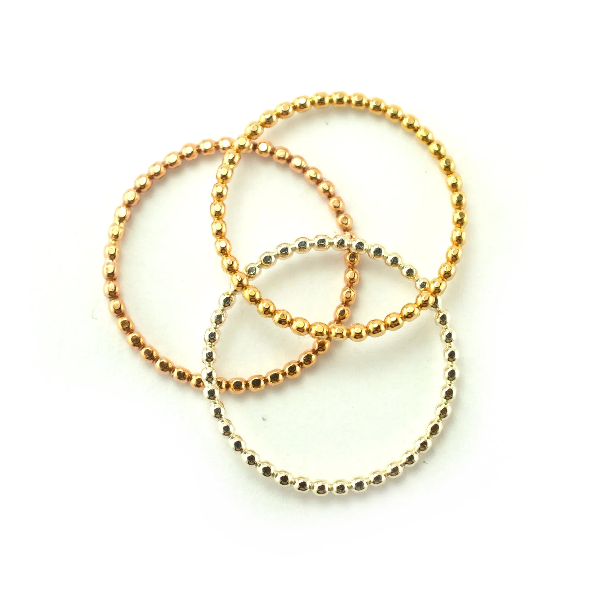 Thin Beaded Stacking Ring