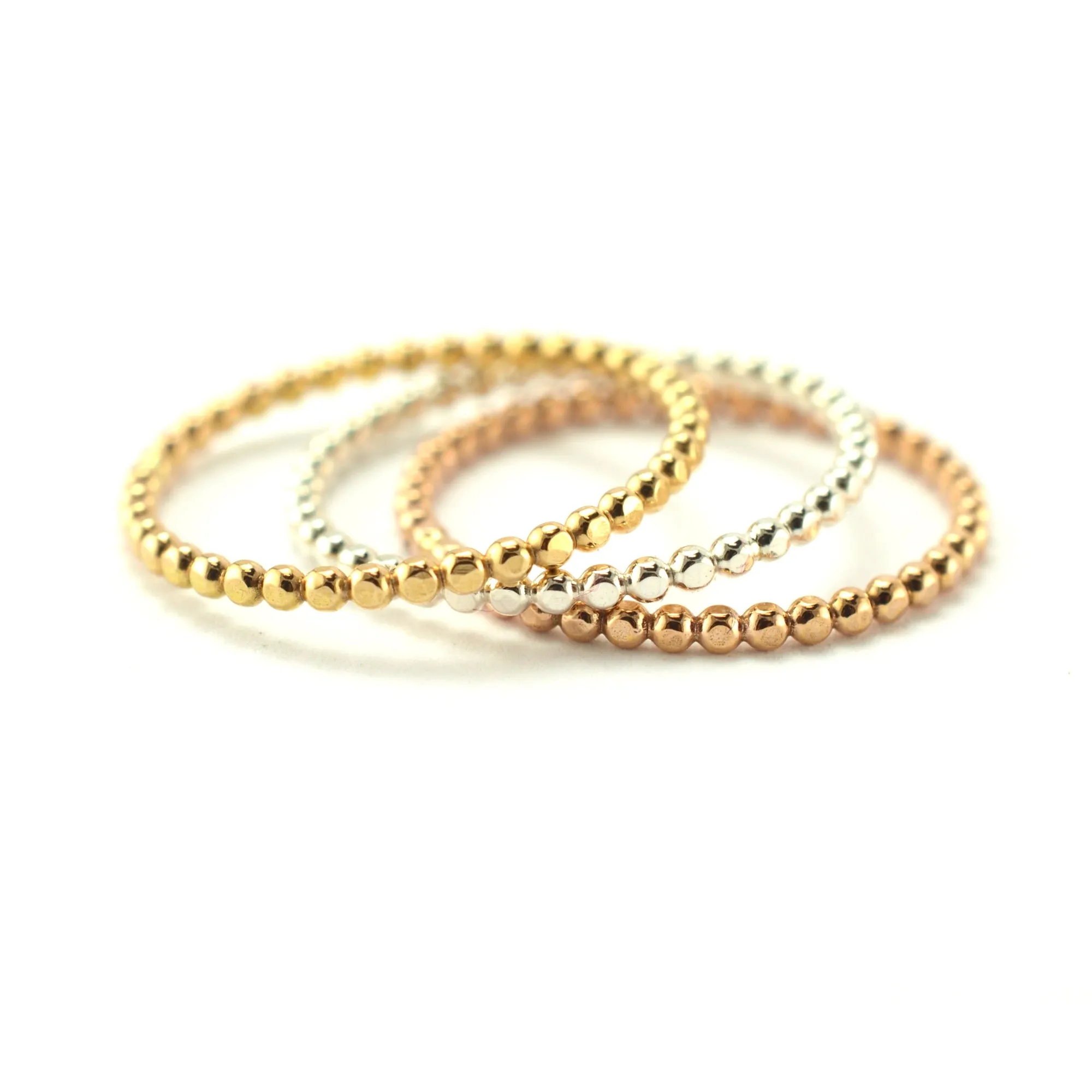 Thin Beaded Stacking Ring