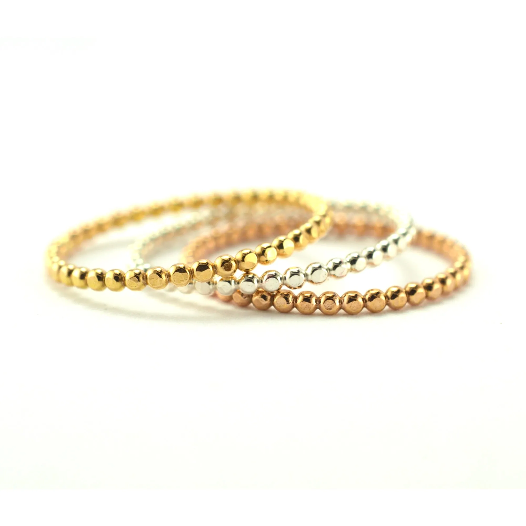 Thin Beaded Stacking Ring