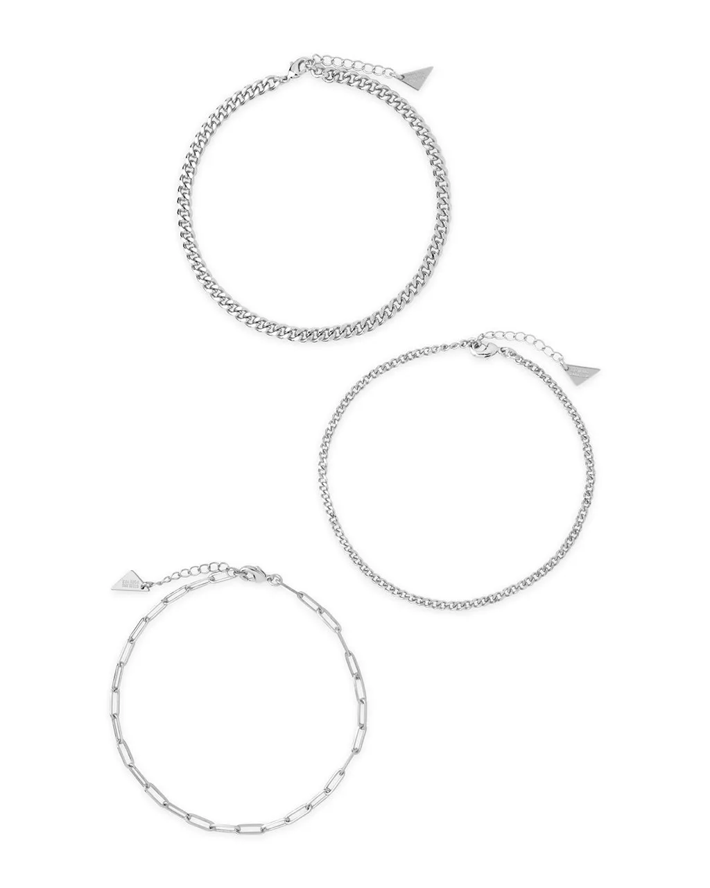 Three Row Chain Anklet Set