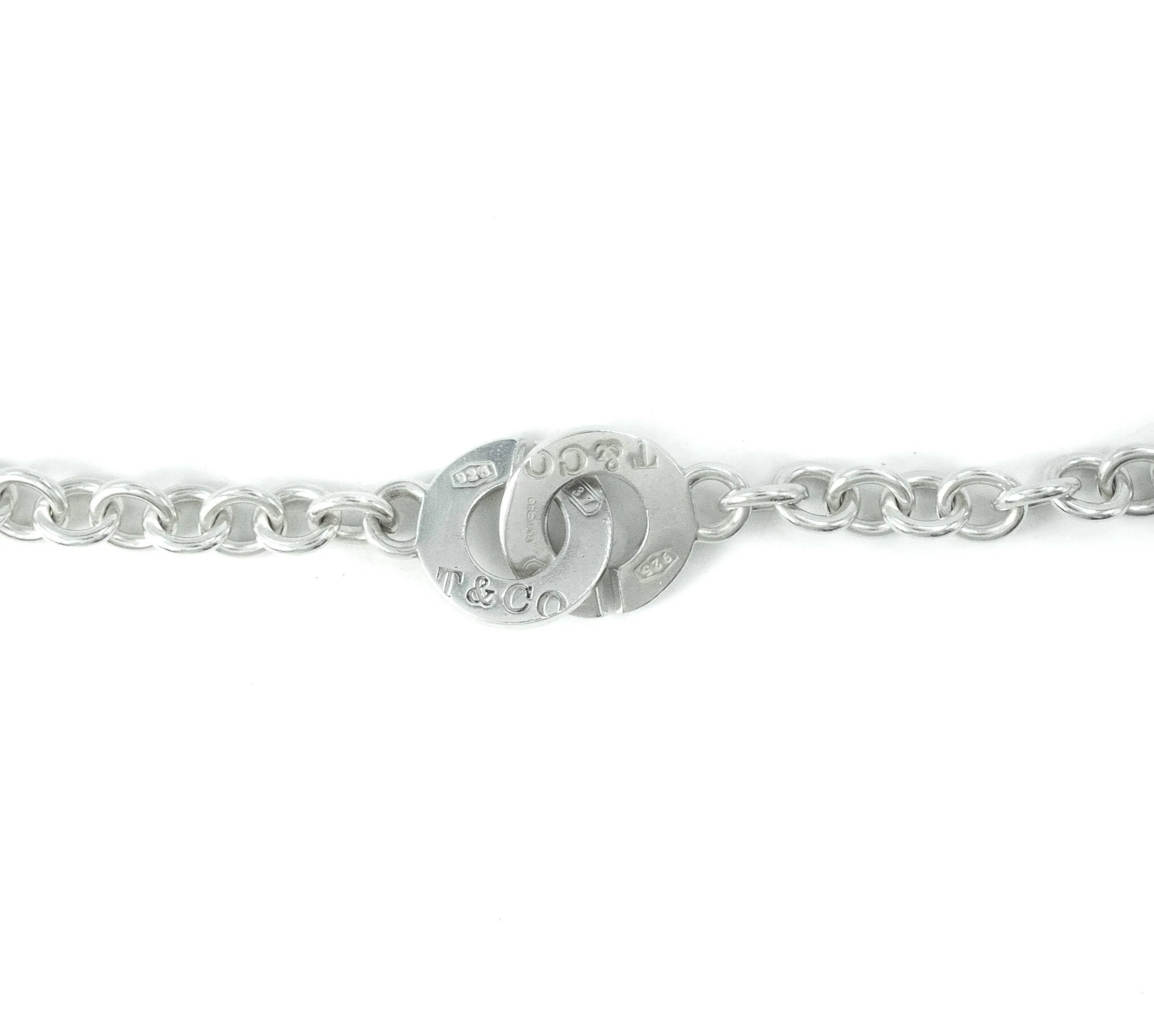Tiffany & Co 1837 Interlocking Circles Sterling Silver Choker Necklace  - 16"