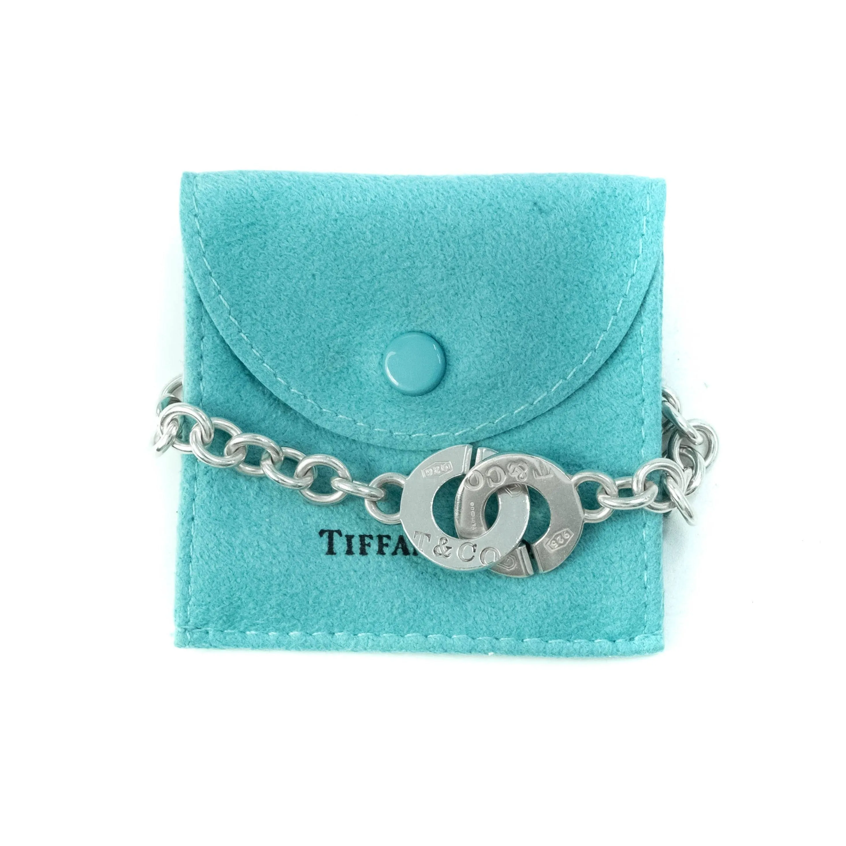 Tiffany & Co 1837 Interlocking Circles Sterling Silver Choker Necklace  - 16"
