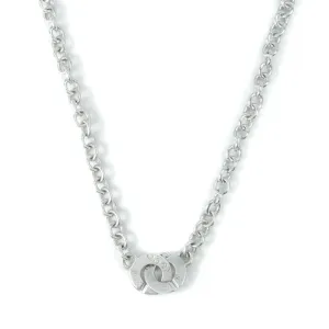 Tiffany & Co 1837 Interlocking Circles Sterling Silver Choker Necklace  - 16"