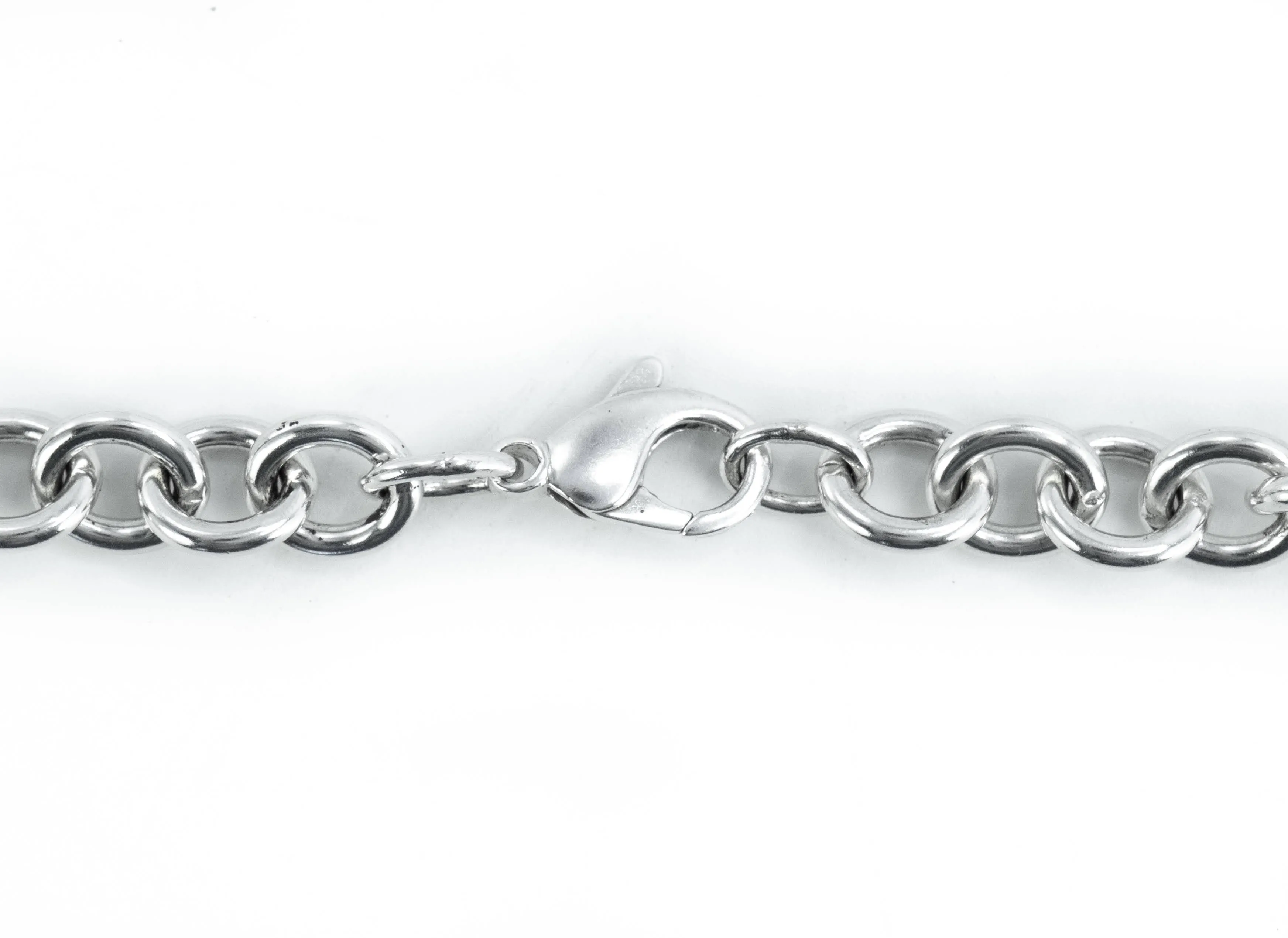 Tiffany & Co Plain Heart Tag Sterling Silver Pendant Choker Necklace - 16"