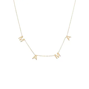 Tiny Diamond Scattered Mama Necklace 14K