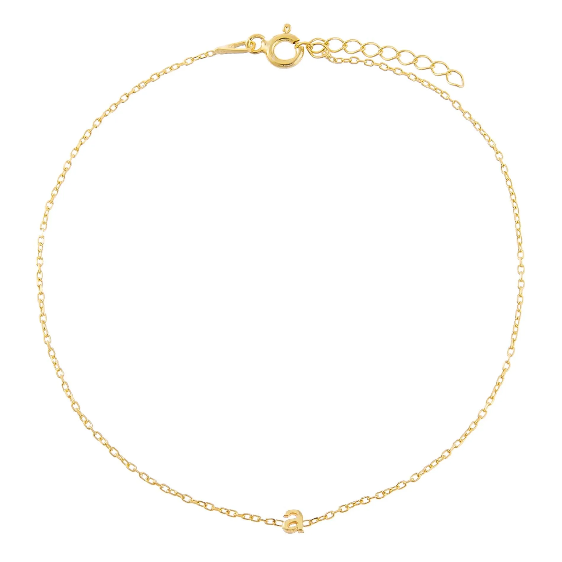 Tiny Solid Lowercase Initial Anklet