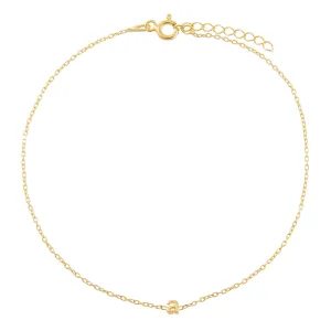 Tiny Solid Lowercase Initial Anklet