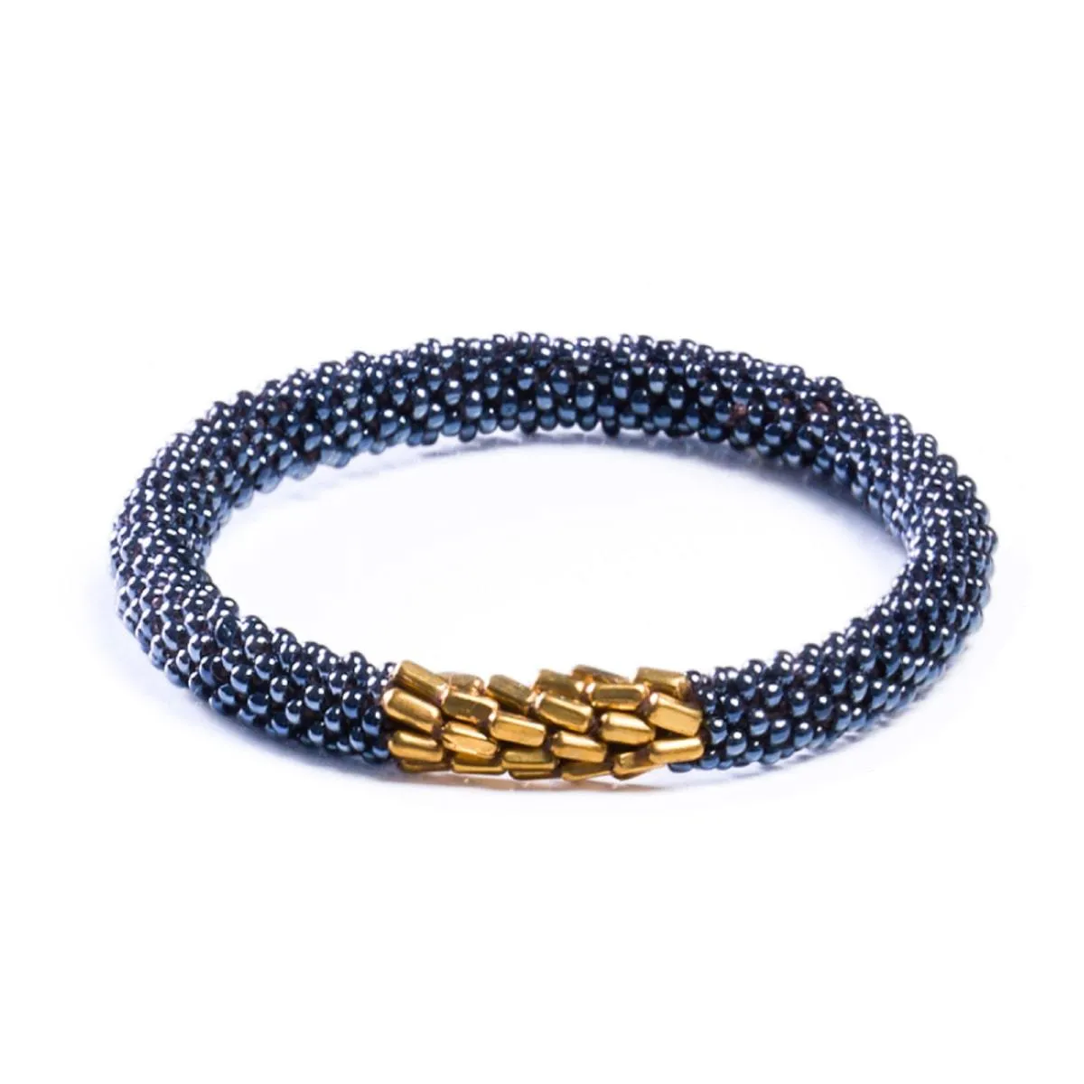 Titanium Goddess | Himalayan Glass Bead Bracelet
