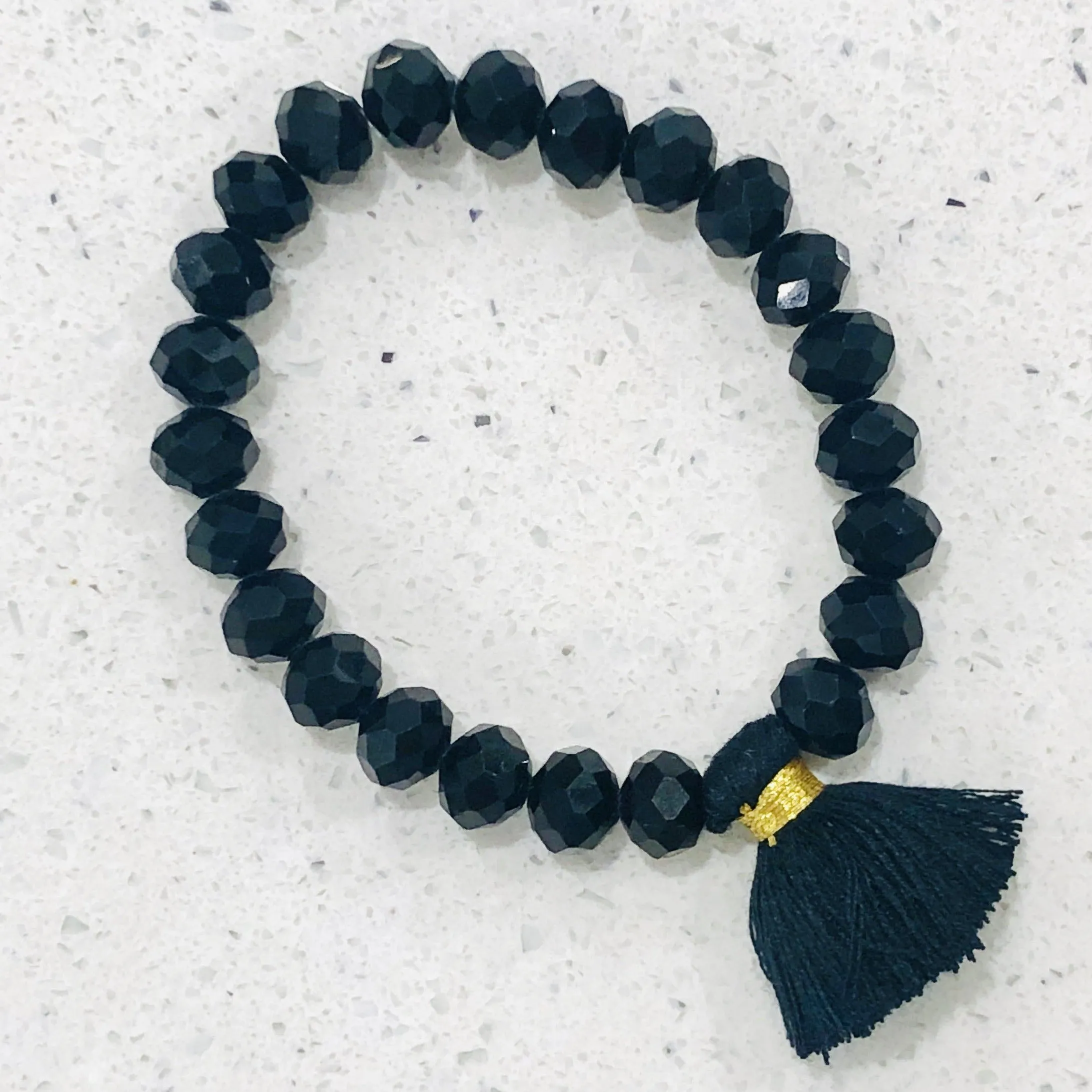 TM. Crystal Bead Tassel Bracelet