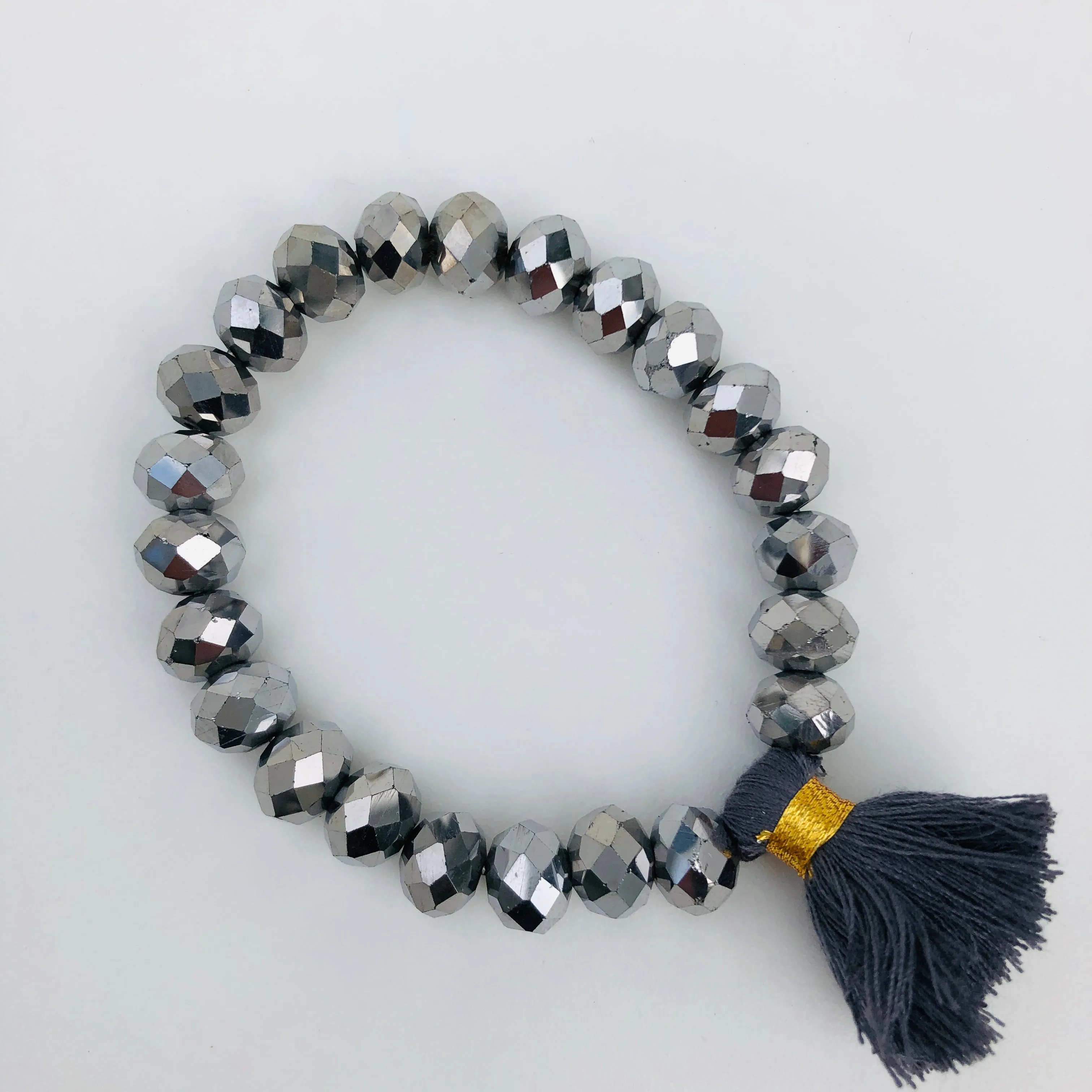 TM. Crystal Bead Tassel Bracelet