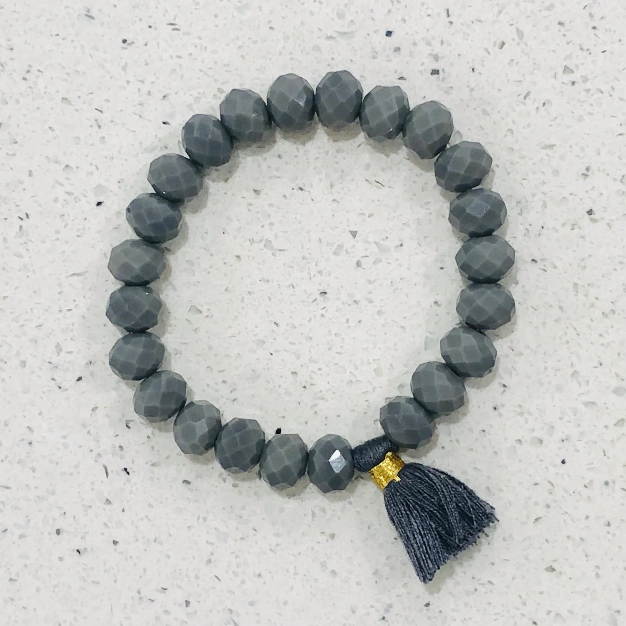 TM. Crystal Bead Tassel Bracelet