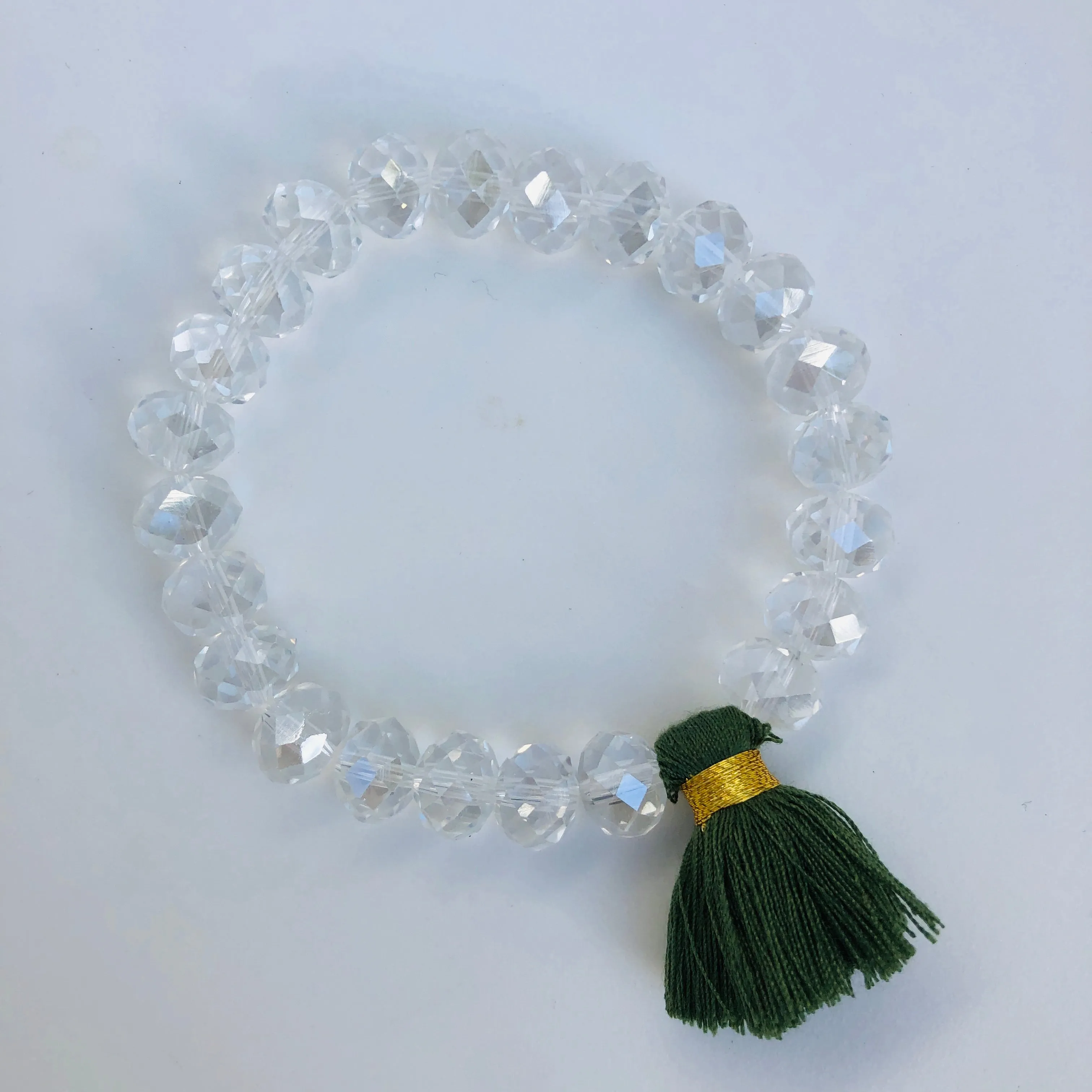 TM. Crystal Bead Tassel Bracelet