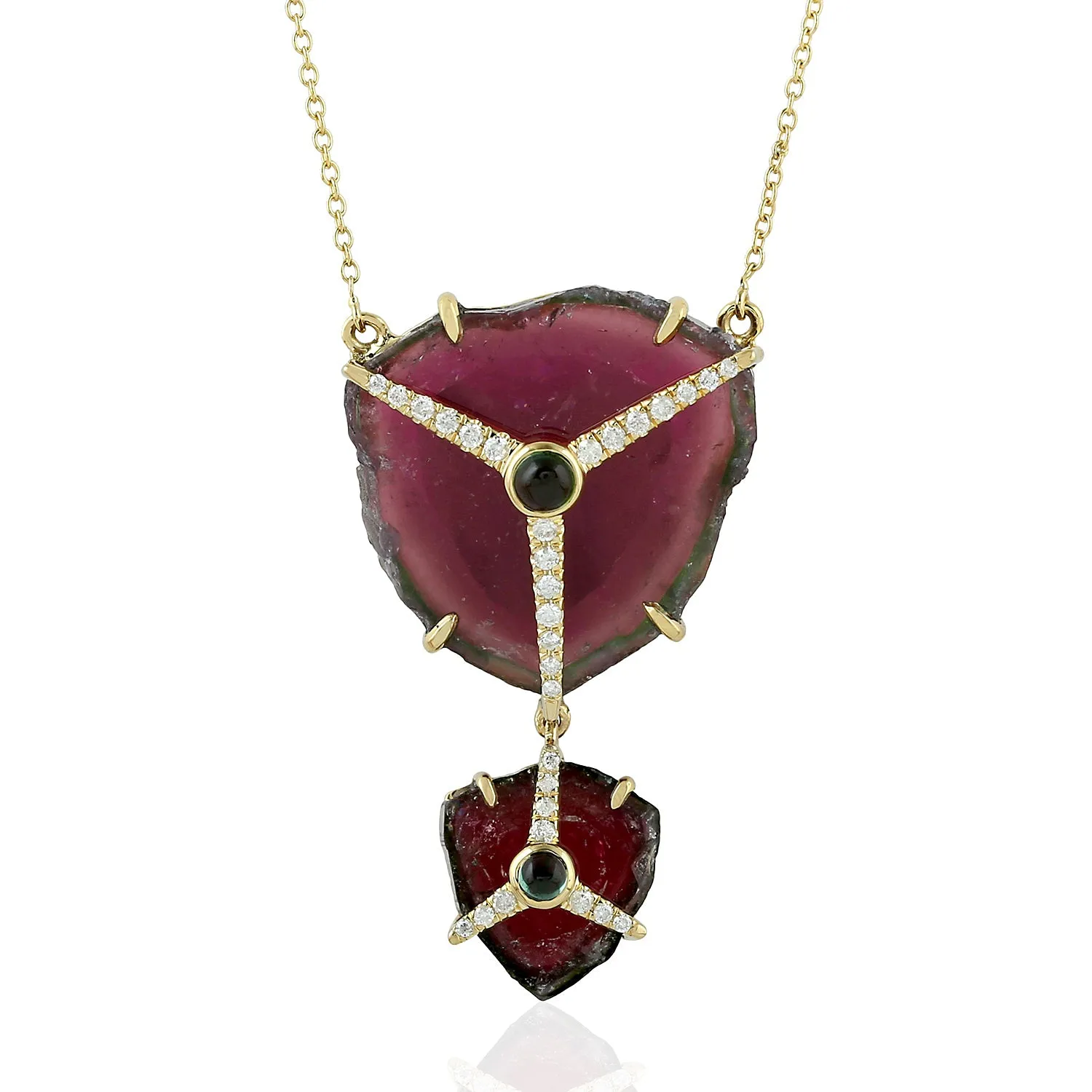 Tourmaline Melon Diamond Tourmaline 18k Yellow Gold Choker Necklace On Sale