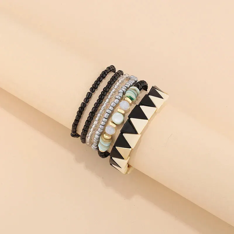 Trendy Acrylic Bohemian Bracelets Set for Women Multi-layer Seed Beads Chain Bracelet Bangles Charm Ladies Diy Fashion Jewellery