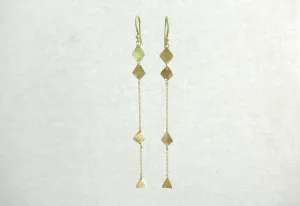 Triple Diamond & Pyramid Shape Strand Earrings