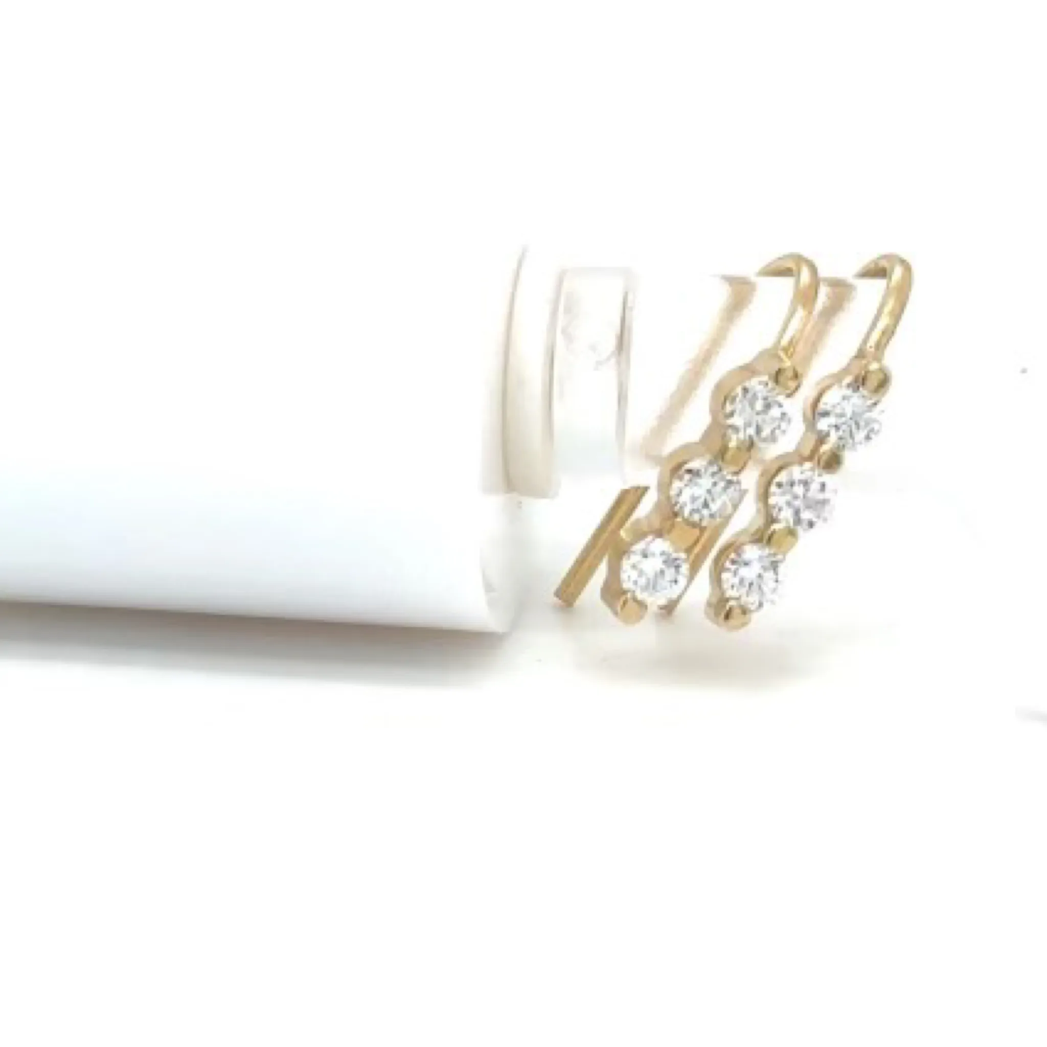 Triple Diamond Hook Earring