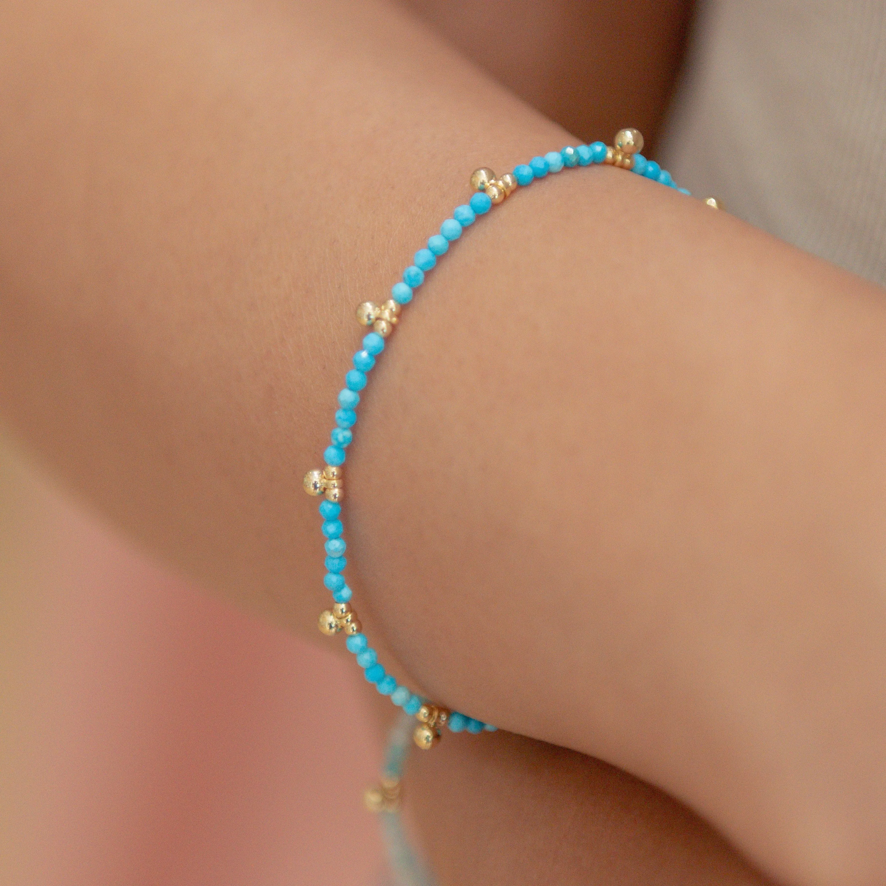 Turquoise & Beaded Nugget Bracelet