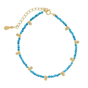 Turquoise & Beaded Nugget Bracelet