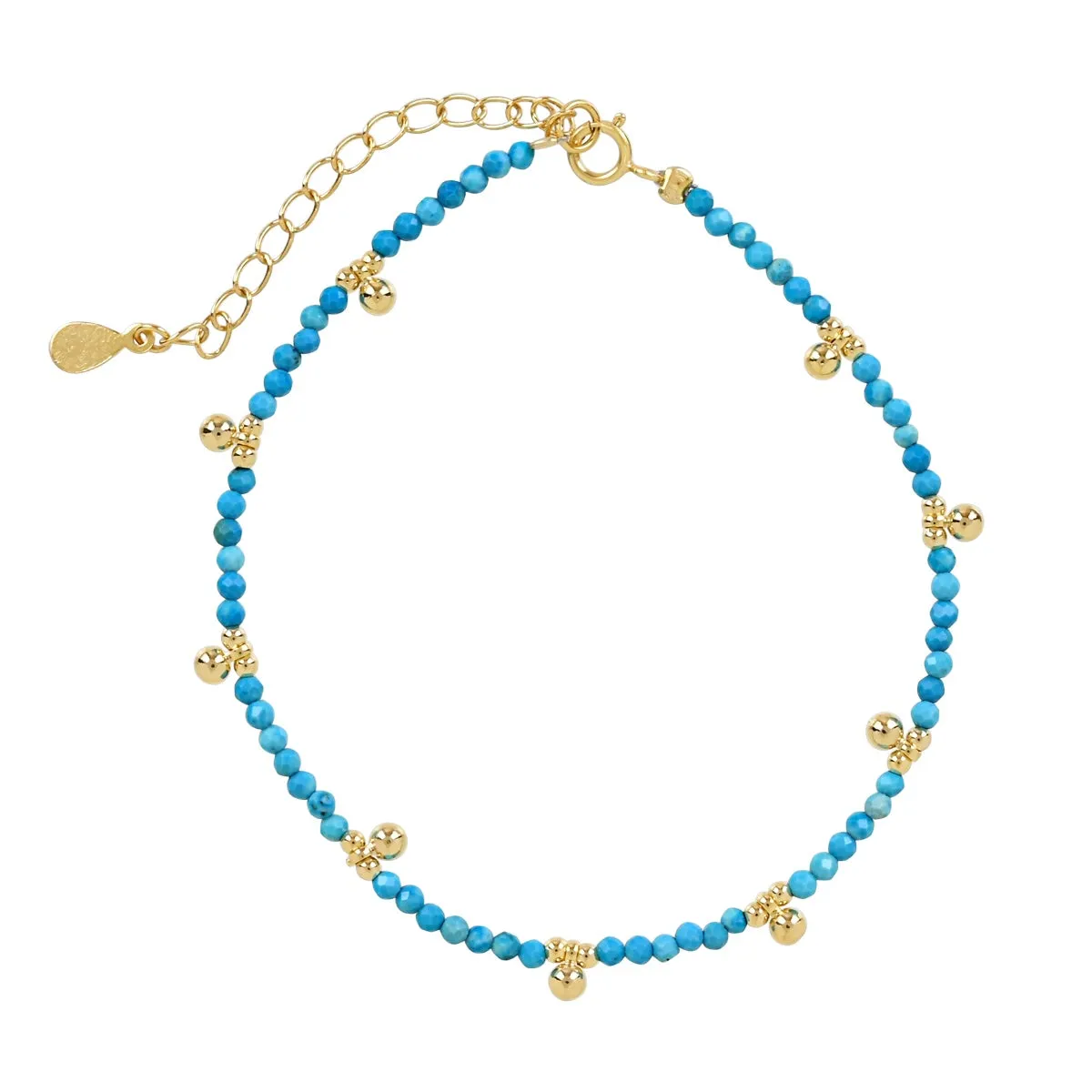 Turquoise & Beaded Nugget Bracelet