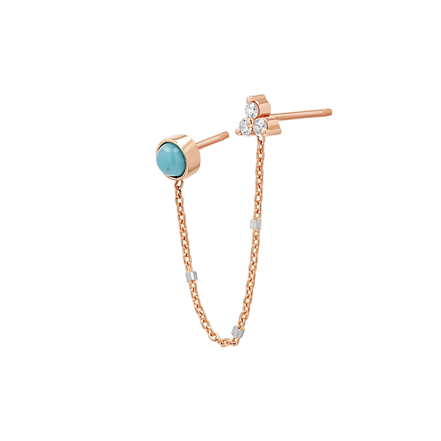 Turquoise & Diamond Duo Drop Earring