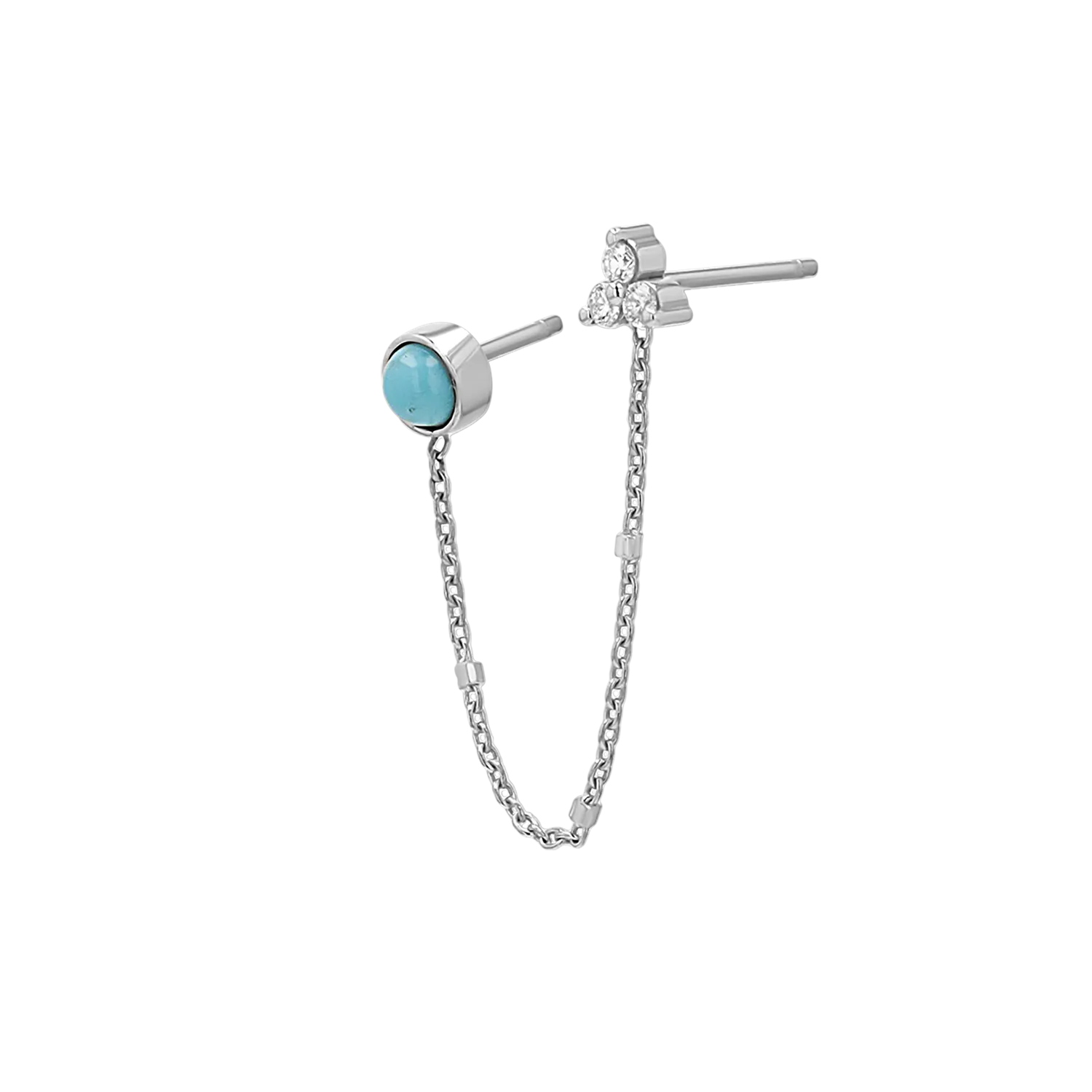 Turquoise & Diamond Duo Drop Earring